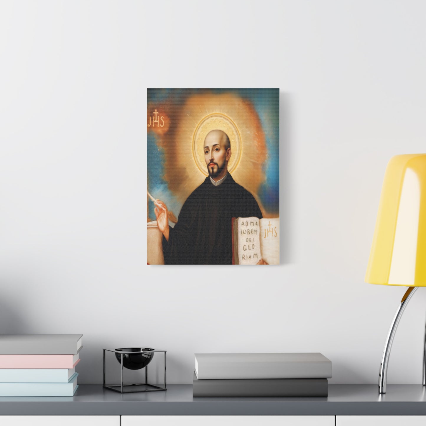 St. Ignatius of Loyola Catholic Canvas Wall Art, Christian Decor
