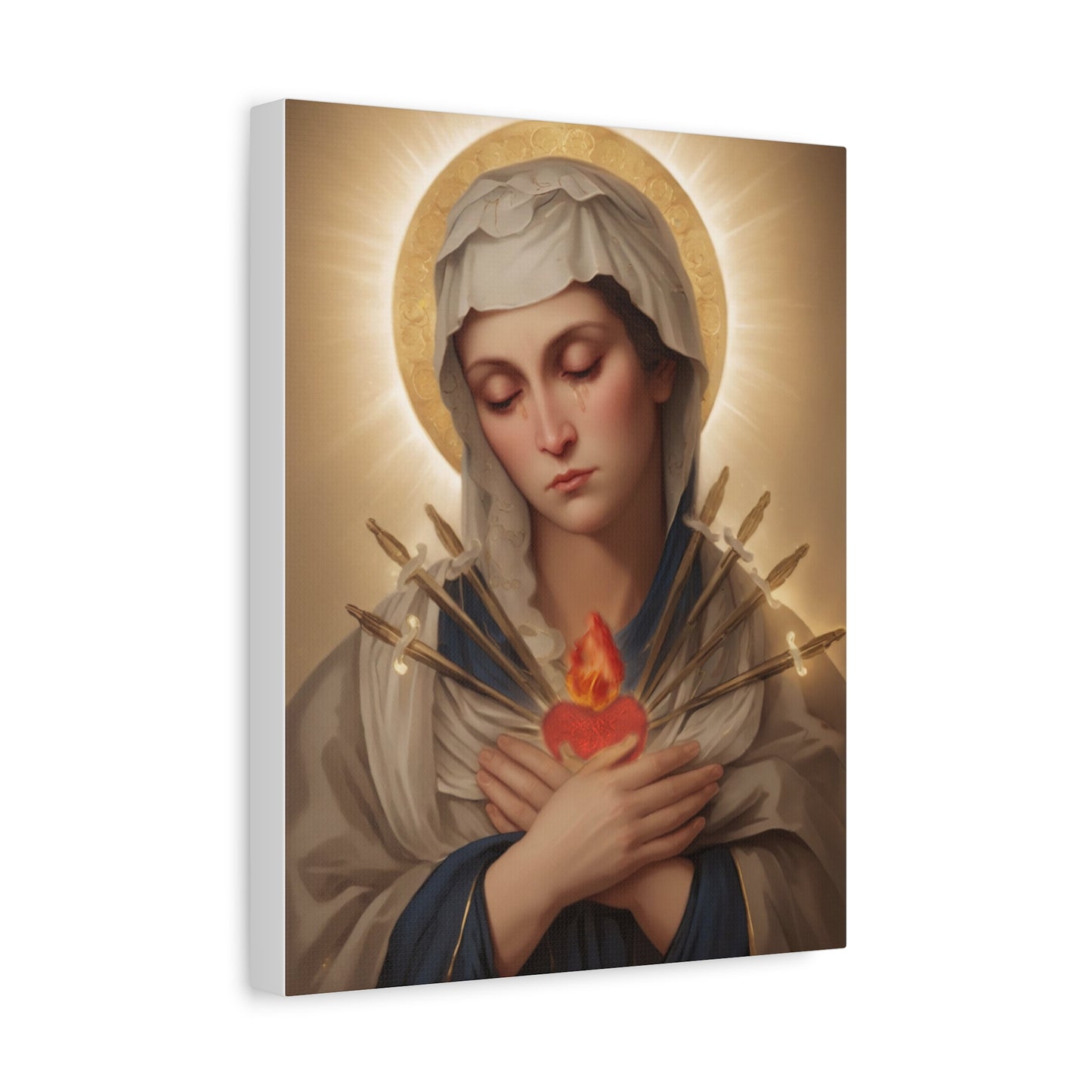 Ready to Hang - Mary Our Lady Of Sorrows Catholic Canvas Wall Art, Christian Decor