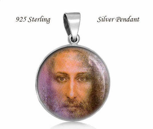 Holy Face of Jesus Medal 925 Sterling Silver Religious Christian Pendant