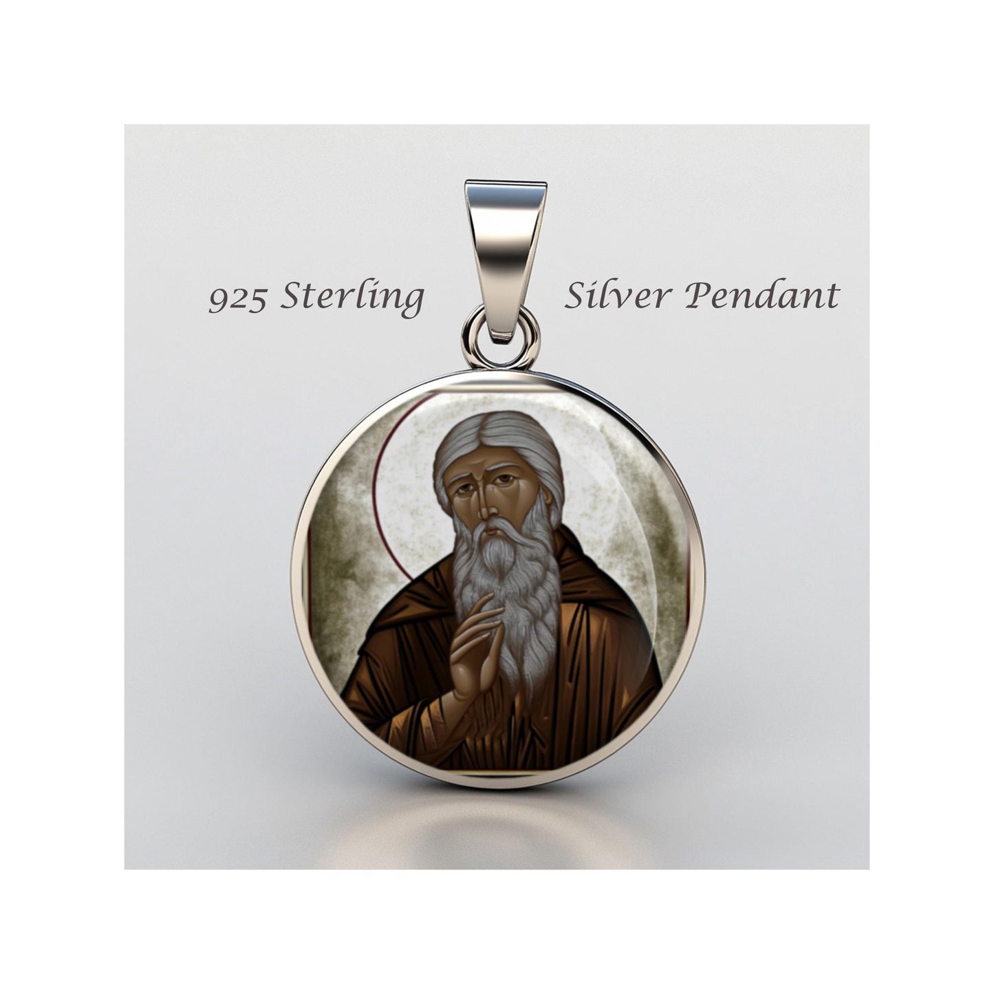 Saint Arsenius The Great Religious Devotional sterling silver 925 Christian Medal Patron