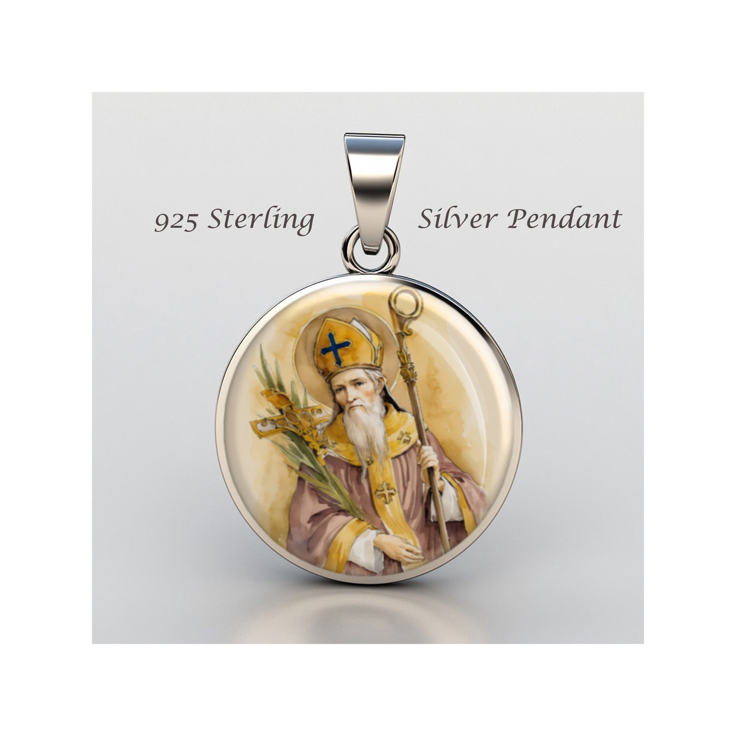 Saint Cornelius Catholic sterling silver 925 Christian Medal Patron Pendant image 0