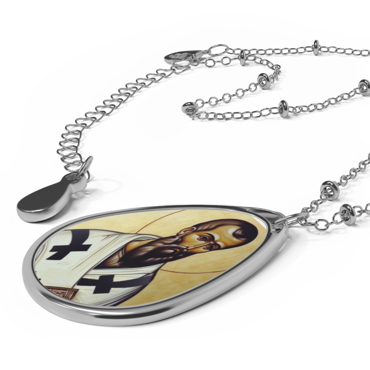 St. Basil the Great Orthodox Necklace 20.5'' - Religious Drop Pendant