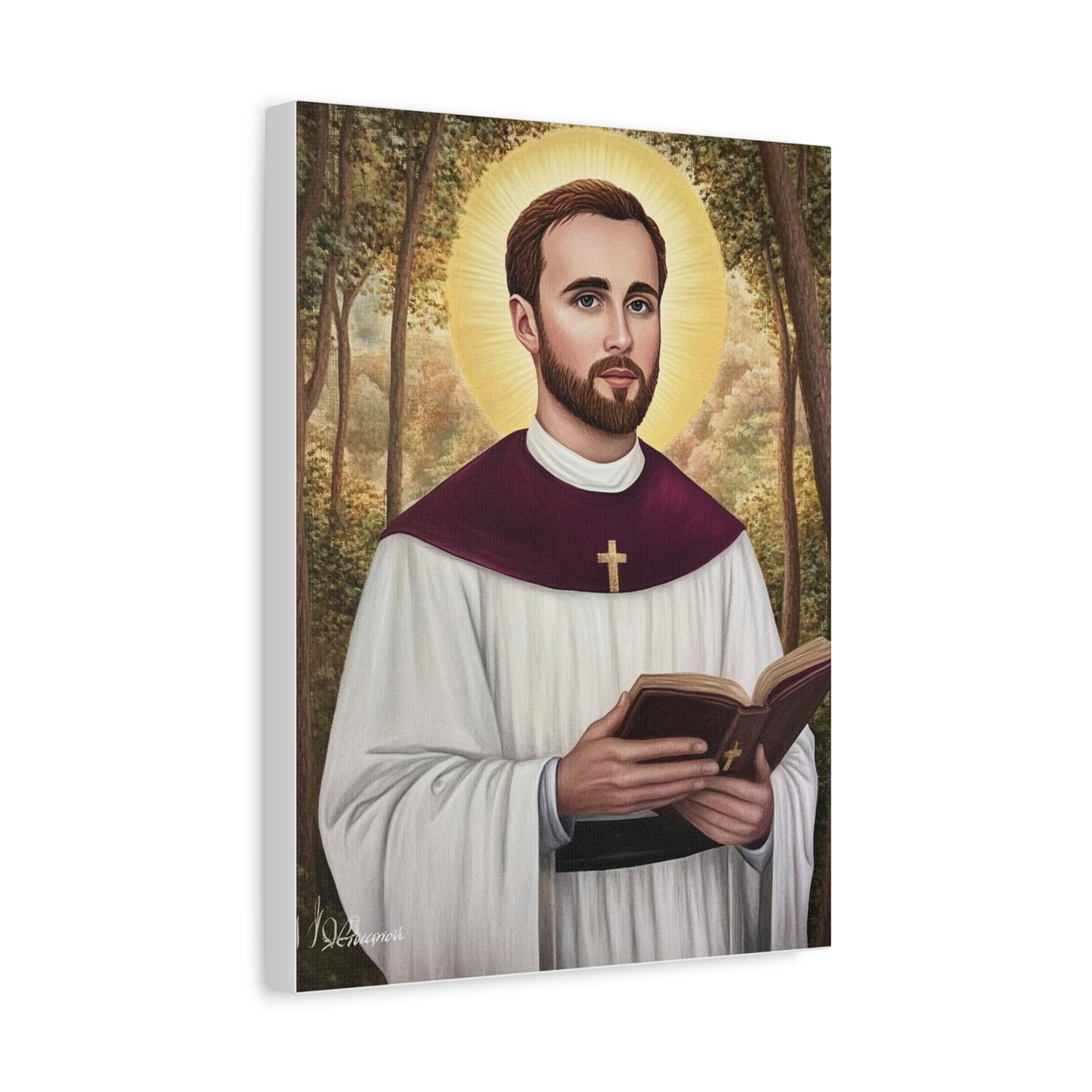 St. Gabriel Lalemant Catholic Canvas Wall Art, Christian Decor