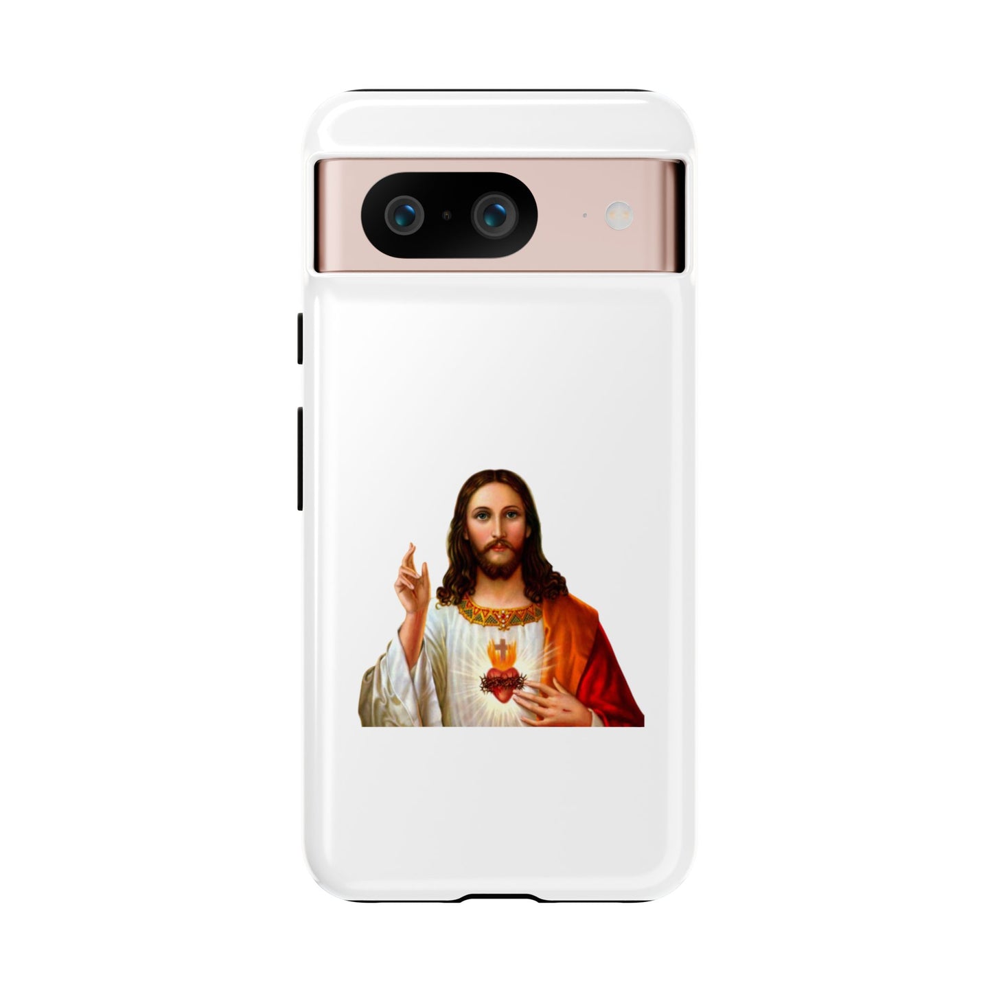 Artistic Phone Case Featuring Jesus, Tough Phone Case, Christian Gift, Religious Phone Cover, Inspirational Phone Accessory, Unique Jesus