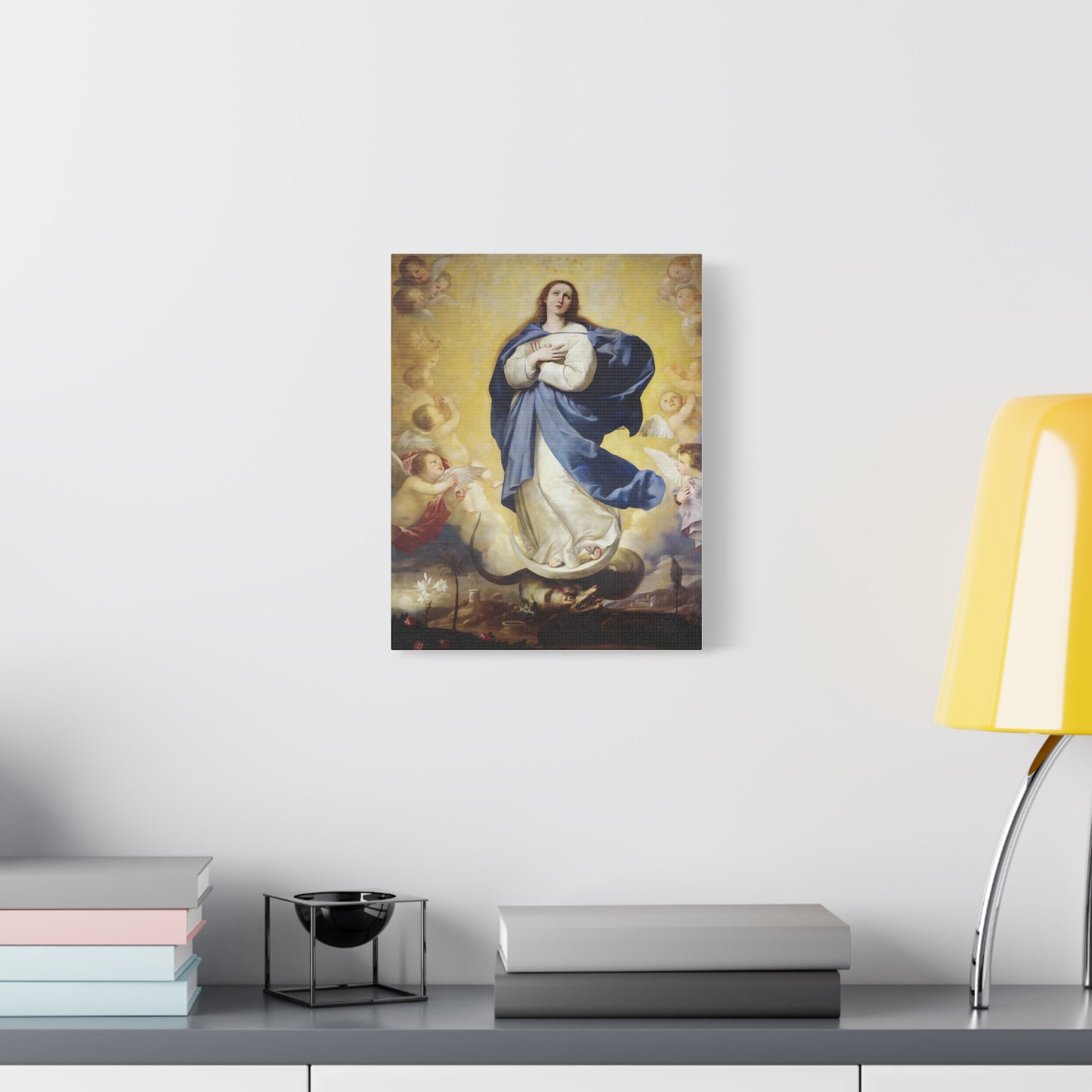 Ready to Hang - Immaculate Conception Virgin Mary Catholic Canvas Wall Art, Christian Decor