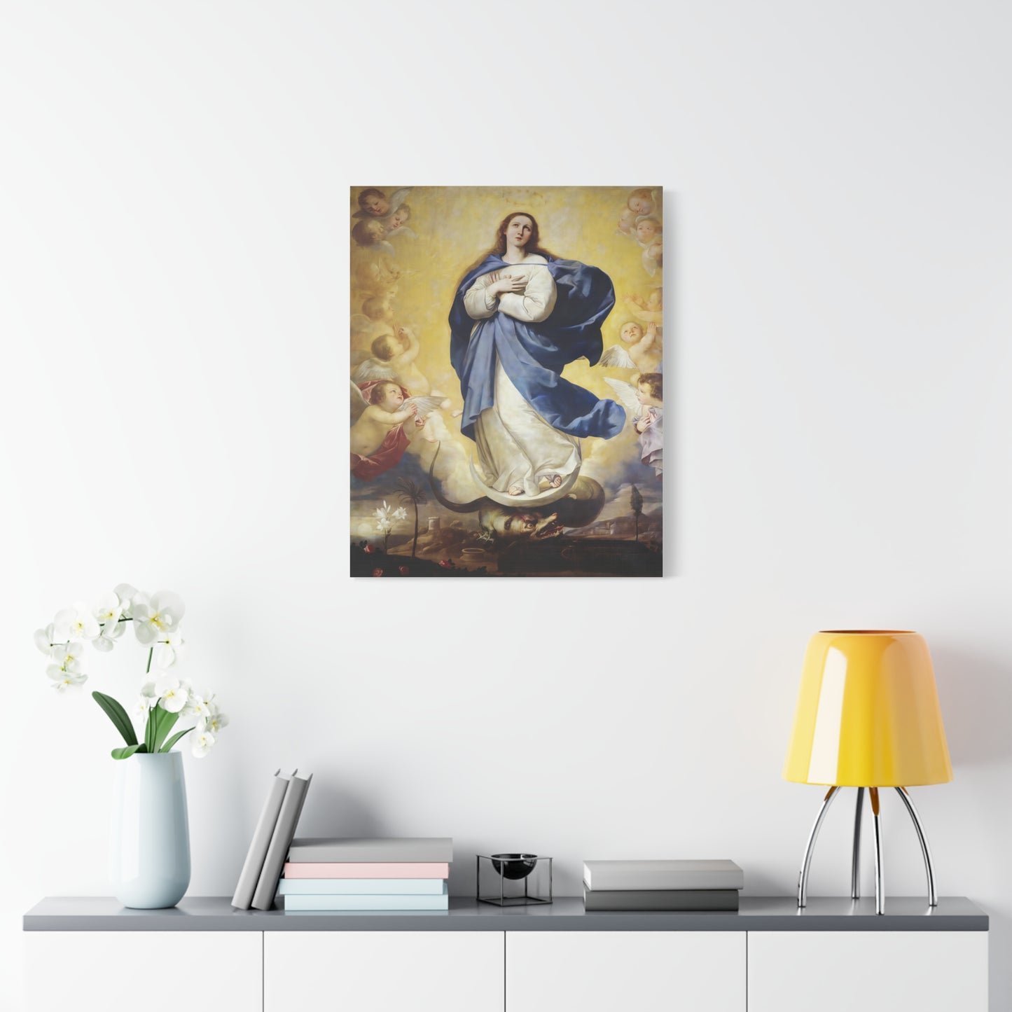 Ready to Hang - Immaculate Conception Virgin Mary Catholic Canvas Wall Art, Christian Decor
