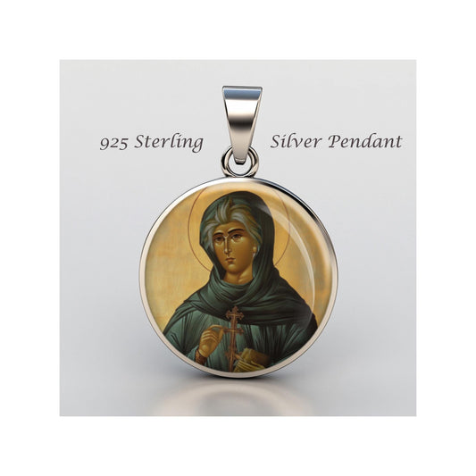 Saint Sofia Religious Devotional sterling silver 925 Christian Medal Patron Pendant