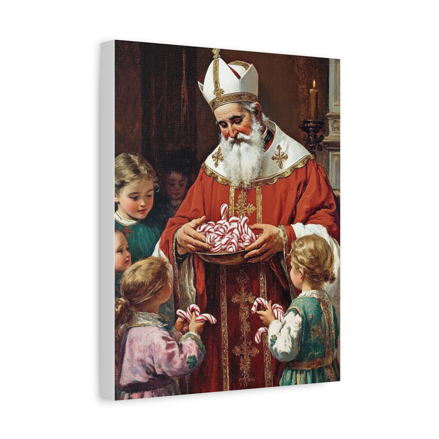 St. Nicholas of Bari - St. Nicholas of Myra Canvas Wall Art, Christian Decor