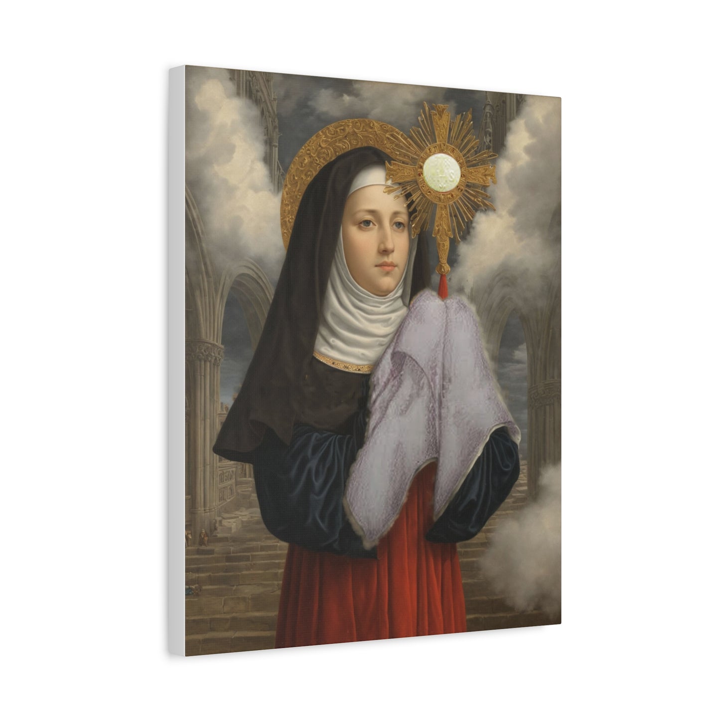 St. Juliana of Liege Catholic Canvas Wall Art, Christian Decor