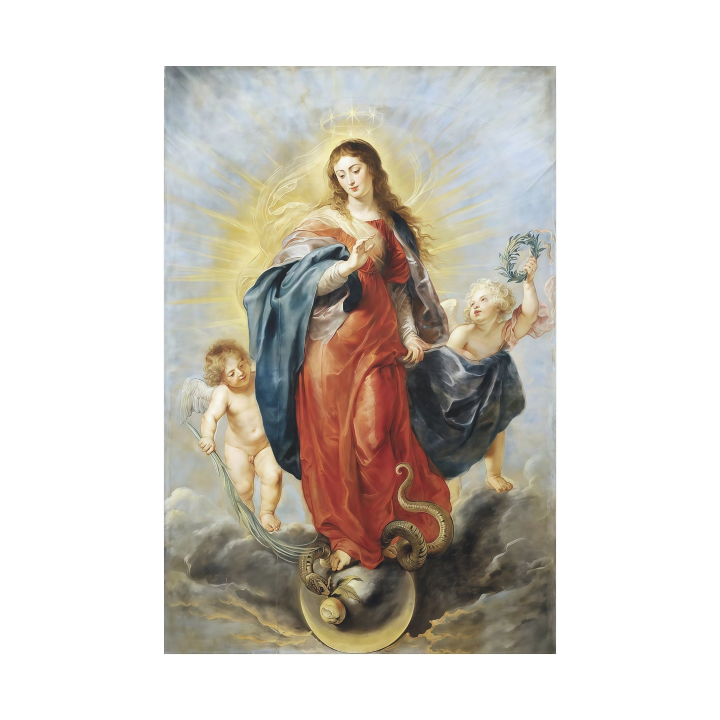 Ready To Hang - Mother Mary Immaculate Conception Catholic Canvas Wall Art, Christian Decor Our Lady