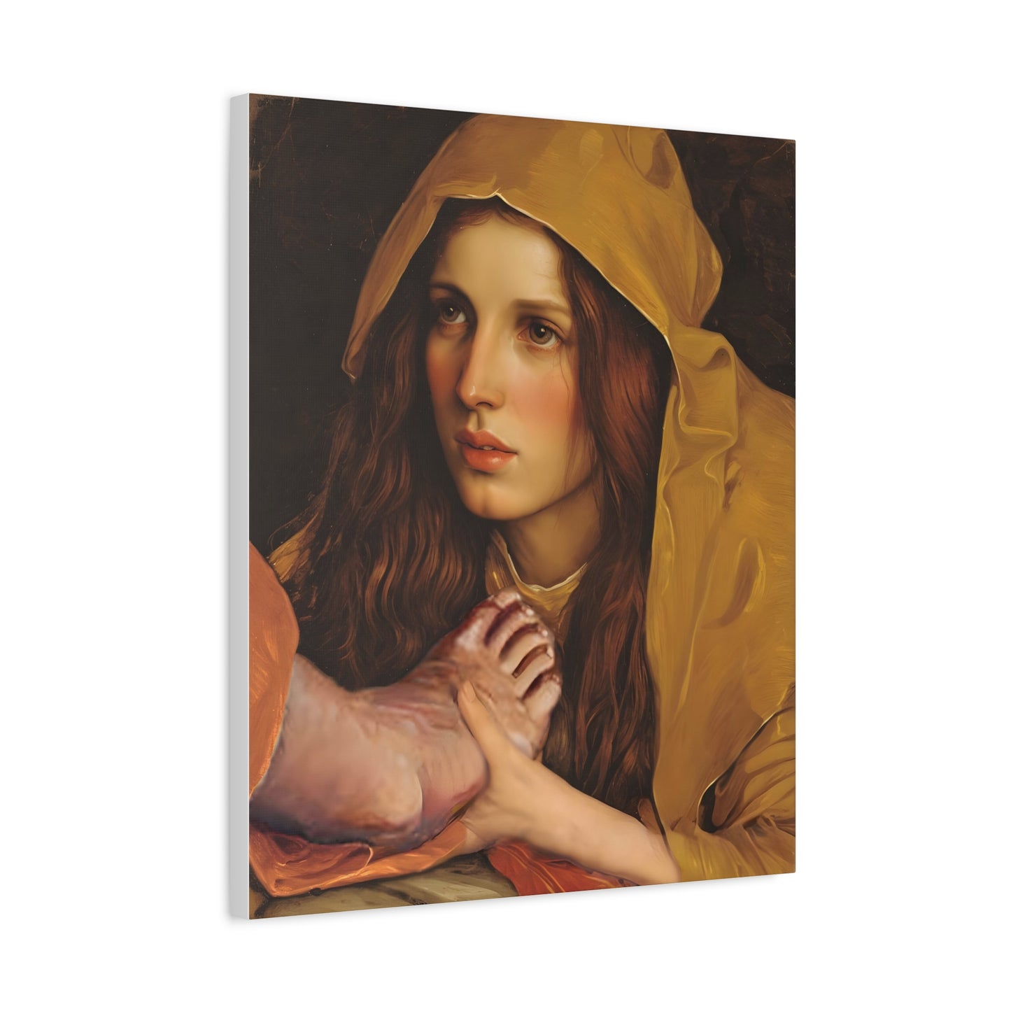 St. Mary Magdalene Anointing Jesus Feet Catholic Canvas Wall Art, Christian Decor