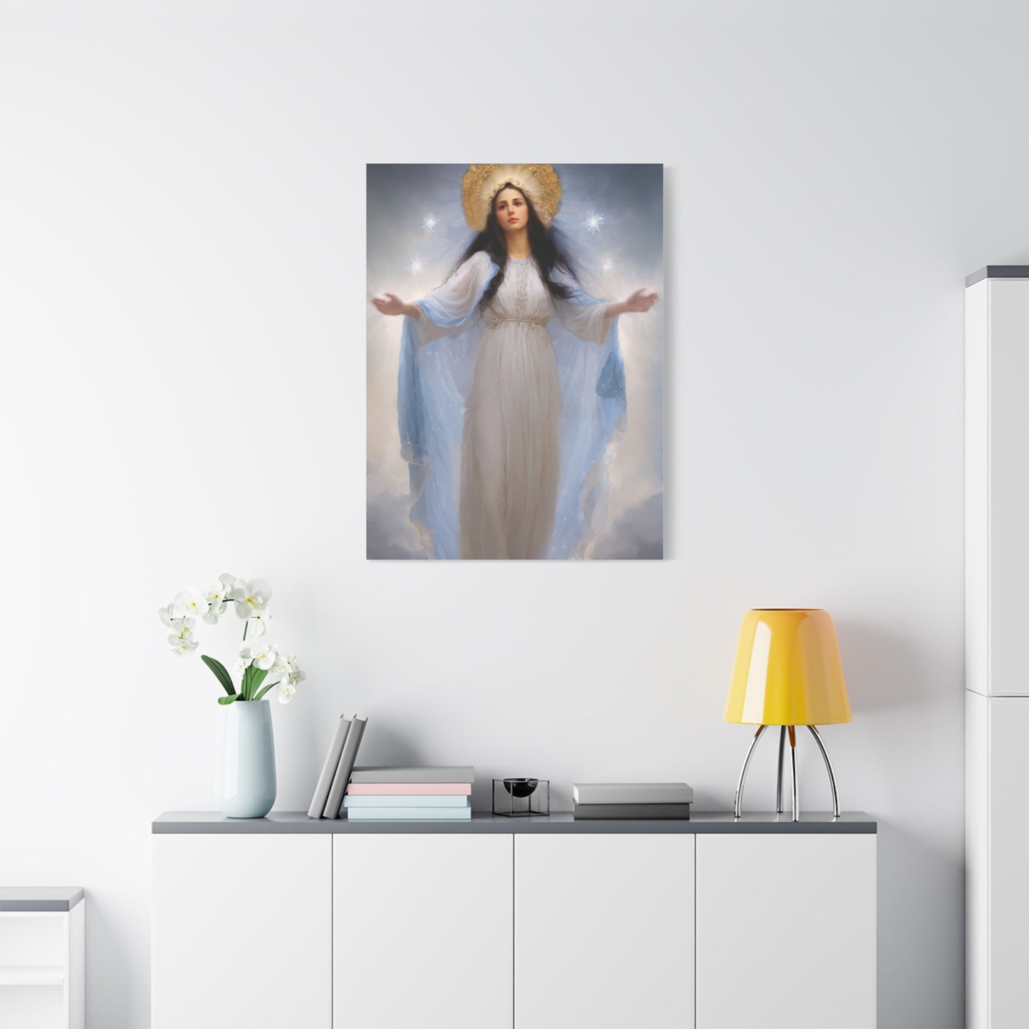 Ready to Hang - Our Lady of Stars Virgin Mary Catholic Canvas Wall Art, Christian Decor