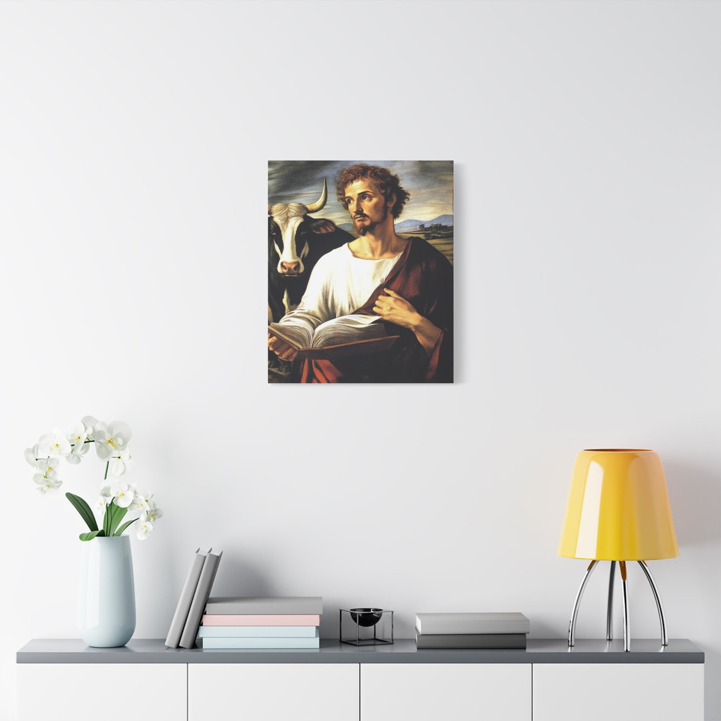 St. Luke the Evangelist Catholic Canvas Wall Art, Christian Decor