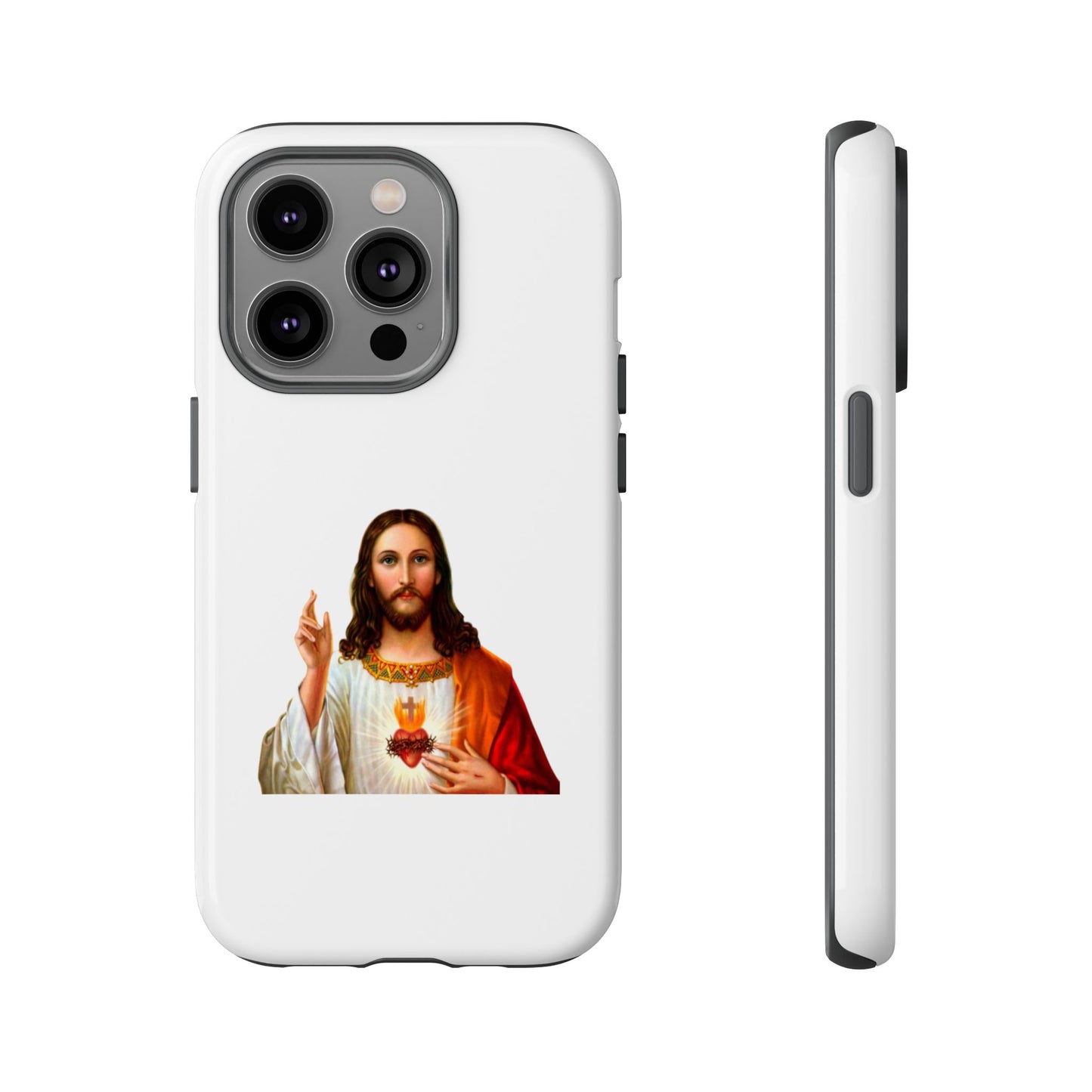 Artistic Phone Case Featuring Jesus, Tough Phone Case, Christian Gift, Religious Phone Cover, Inspirational Phone Accessory, Unique Jesus
