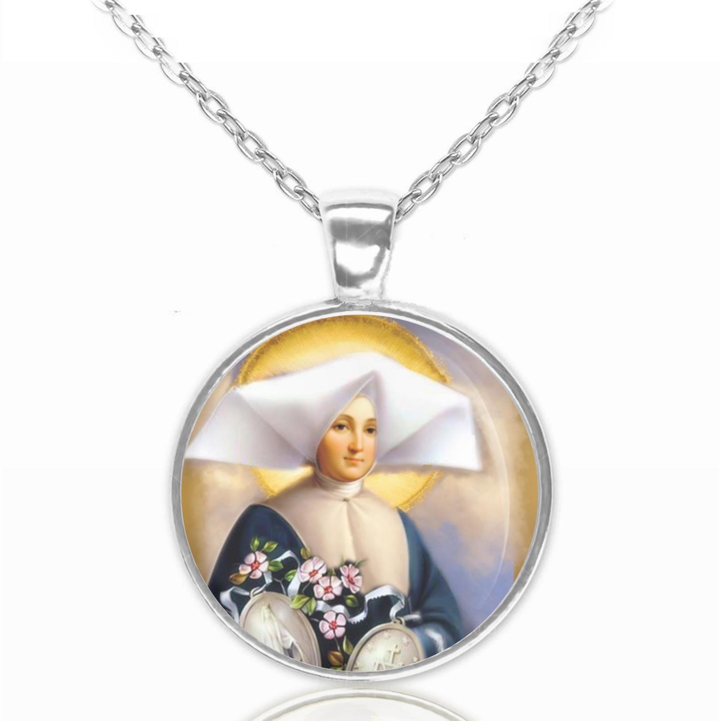 St. Catherine Laboure Catholic Religious Jewelry Patron Saint Medal Pendant Necklace