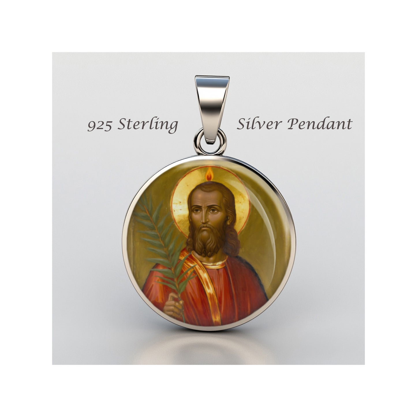 Saint Jude Catholic sterling silver 925 Christian Medal Patron Pendant image 0