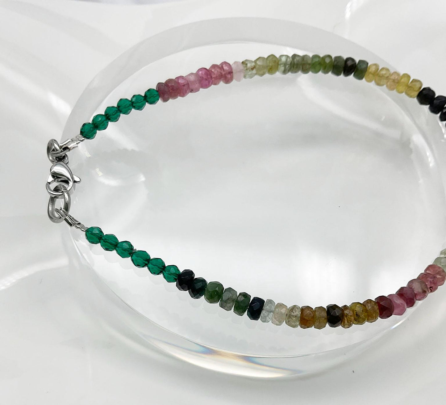 Our Lady La Salette Catholic Multi Tourmaline Bracelet - Virgin Mary Christian Jewelry