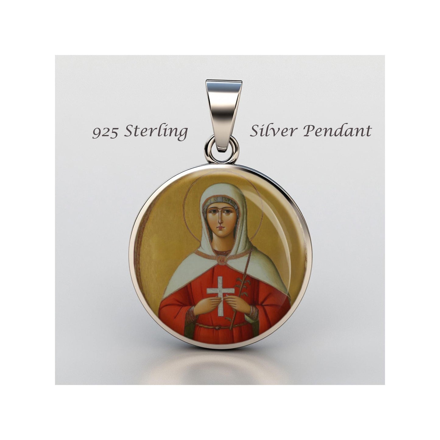 Saint Julia Religious Devotional sterling silver 925 Christian Medal Patron Pendant