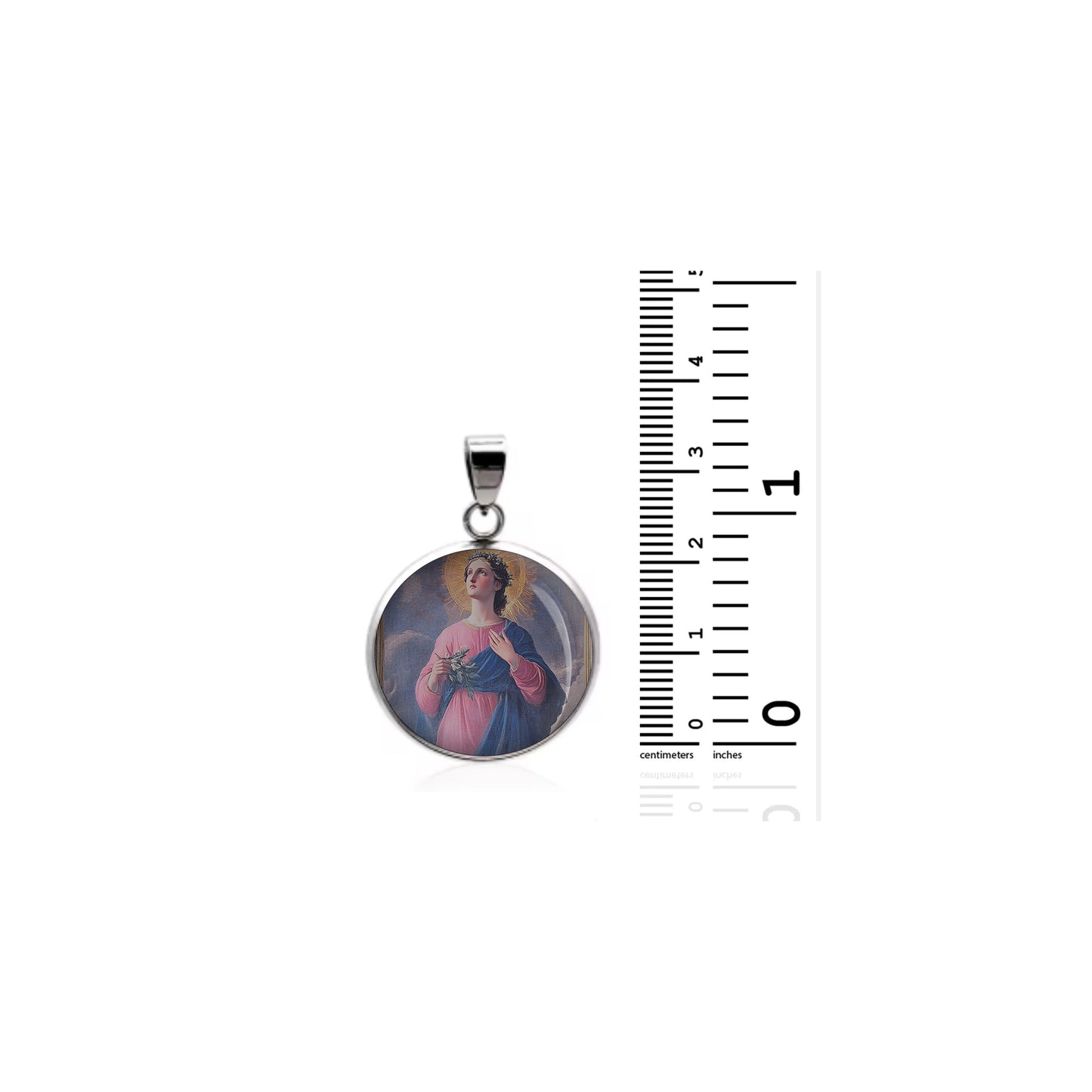 Saint Perpetua Catholic sterling silver 925 Christian Medal Patron Pendant image 1