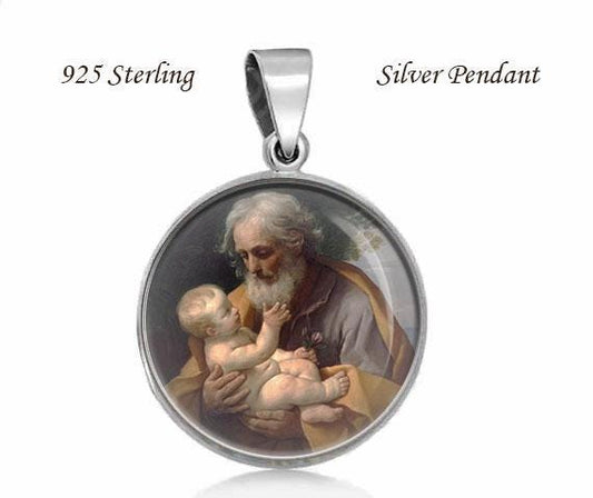 St Simeon 925 Sterling Silver Medal Round Pendant 20mm Jewelry for Necklace
