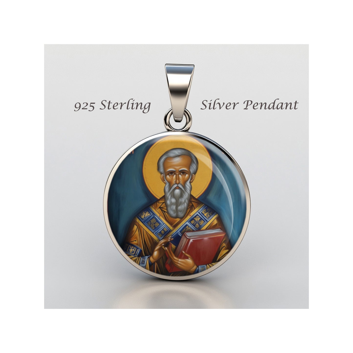 Saint Hieromartyr Hermolaos Catholic sterling silver 925 Christian Medal Patron image 0