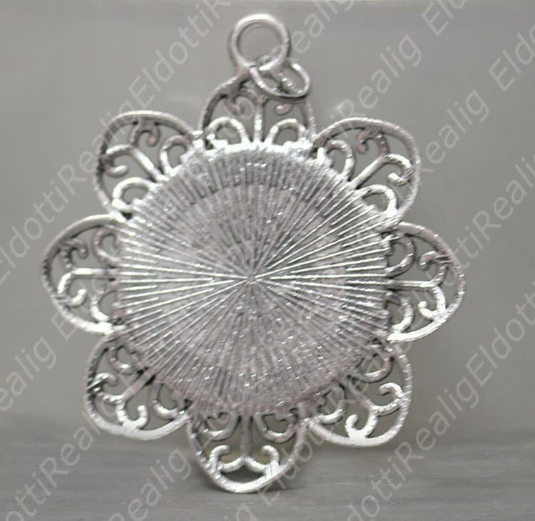 St Josephine Bakhita Medal Flower Shaped Silver Tone Catholic Jewelry