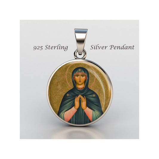 Saint Zoe Religious Christian sterling silver 925 Christian Medal Patron Pendant