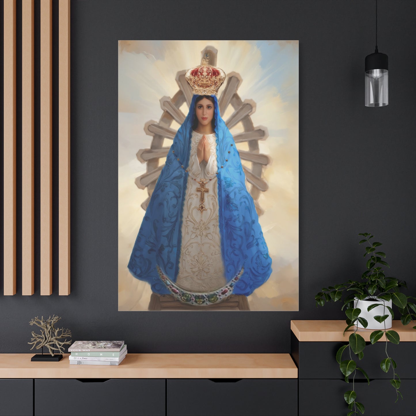 Ready to Hang - Our Lady of Lujan Virgin Mary Catholic Canvas Wall Art, Christian Decor