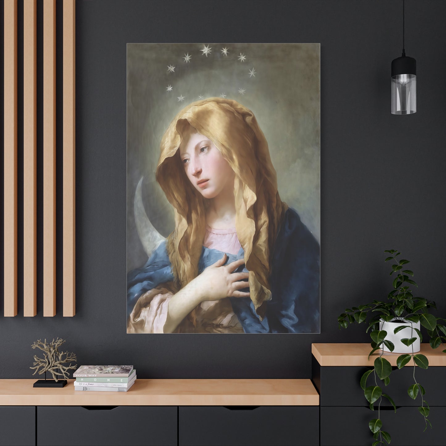 Ready To Hang - Mother Mary Immaculate Conception Art Catholic Canvas Wall Art, Christian Decor
