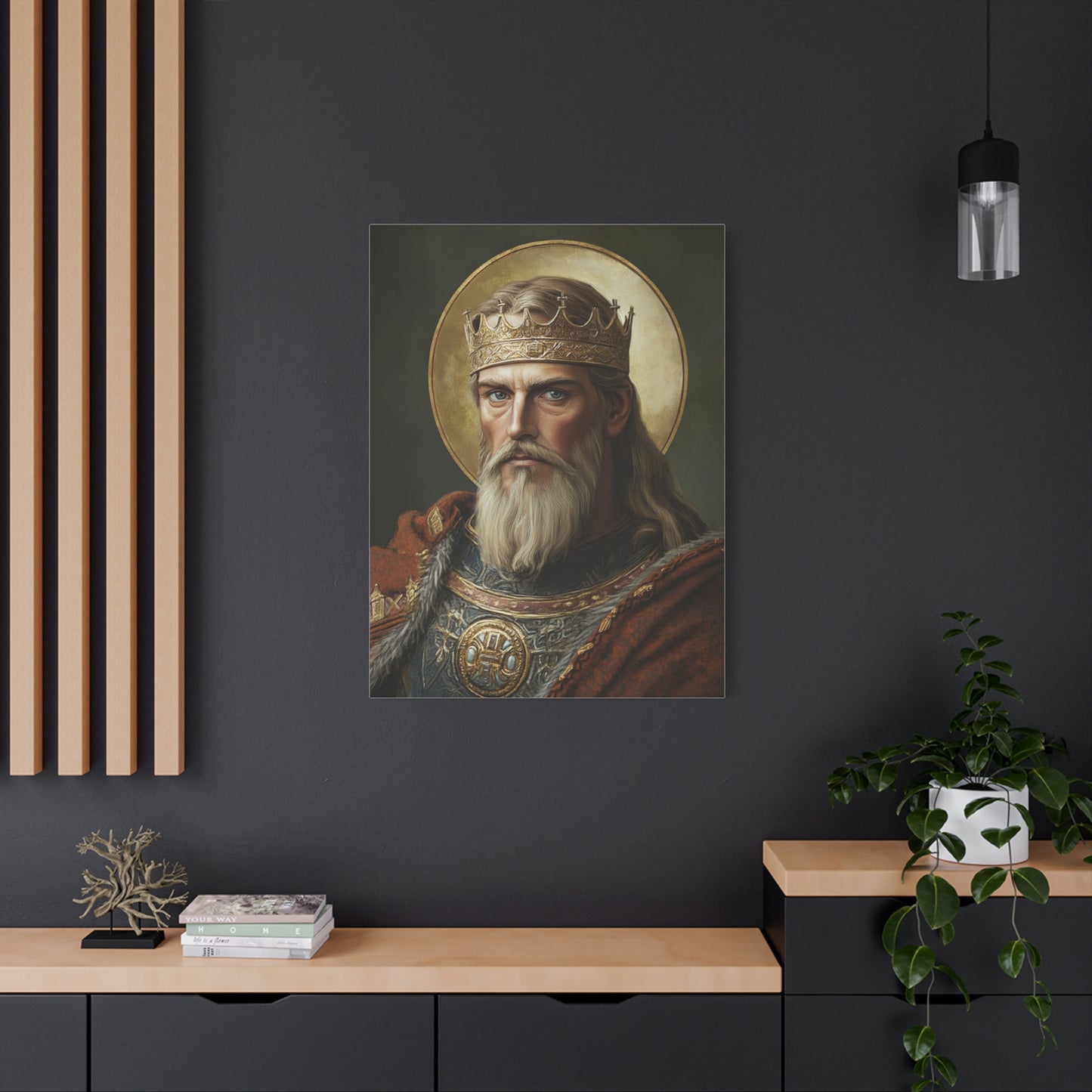 Ready to Hang - St. Olaf of Norway Catholic Canvas Wall Art, Christian Decor