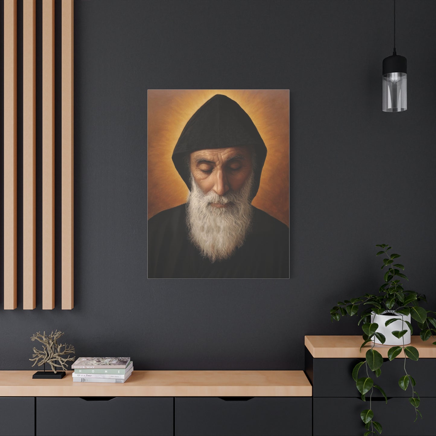 St. Charbel Makhlouf saint Catholic Canvas Wall Art, Christian Decor