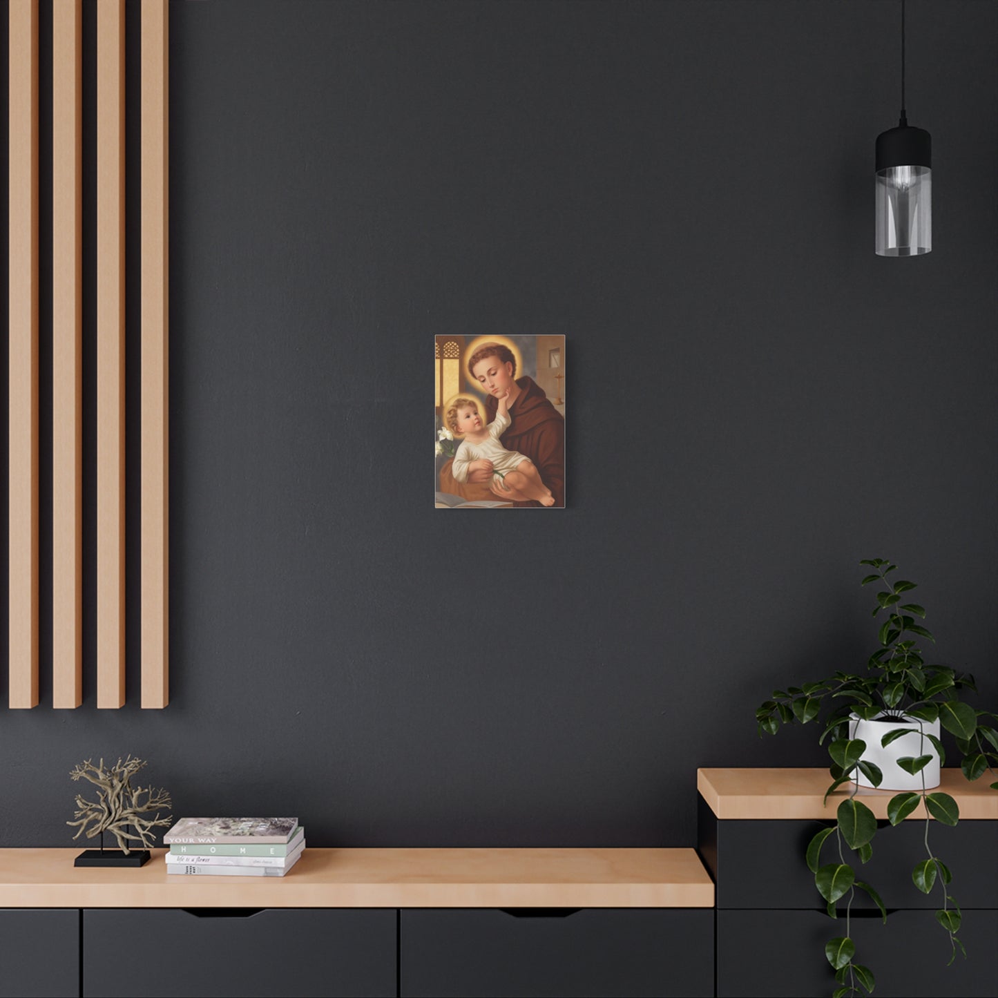 St. Anthony and Jesus Catholic Canvas Print, Catholic Decor Wall, Gift Religious Christian
