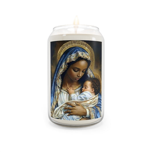 Black Mary African Catholic Serenity Scented Candle, 13.75oz | Relaxation Gift, Home Decor, Calm Atmosphere, Religious Decor