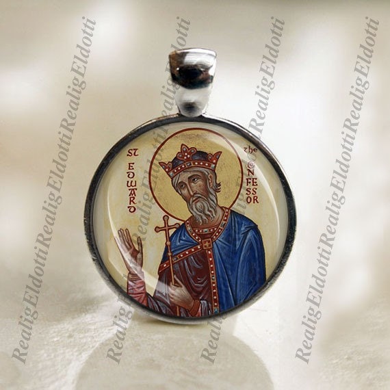 St Edward the Confessor Patron Saint Christian Catholic Medal Charm Pendant For Necklace / Keychain