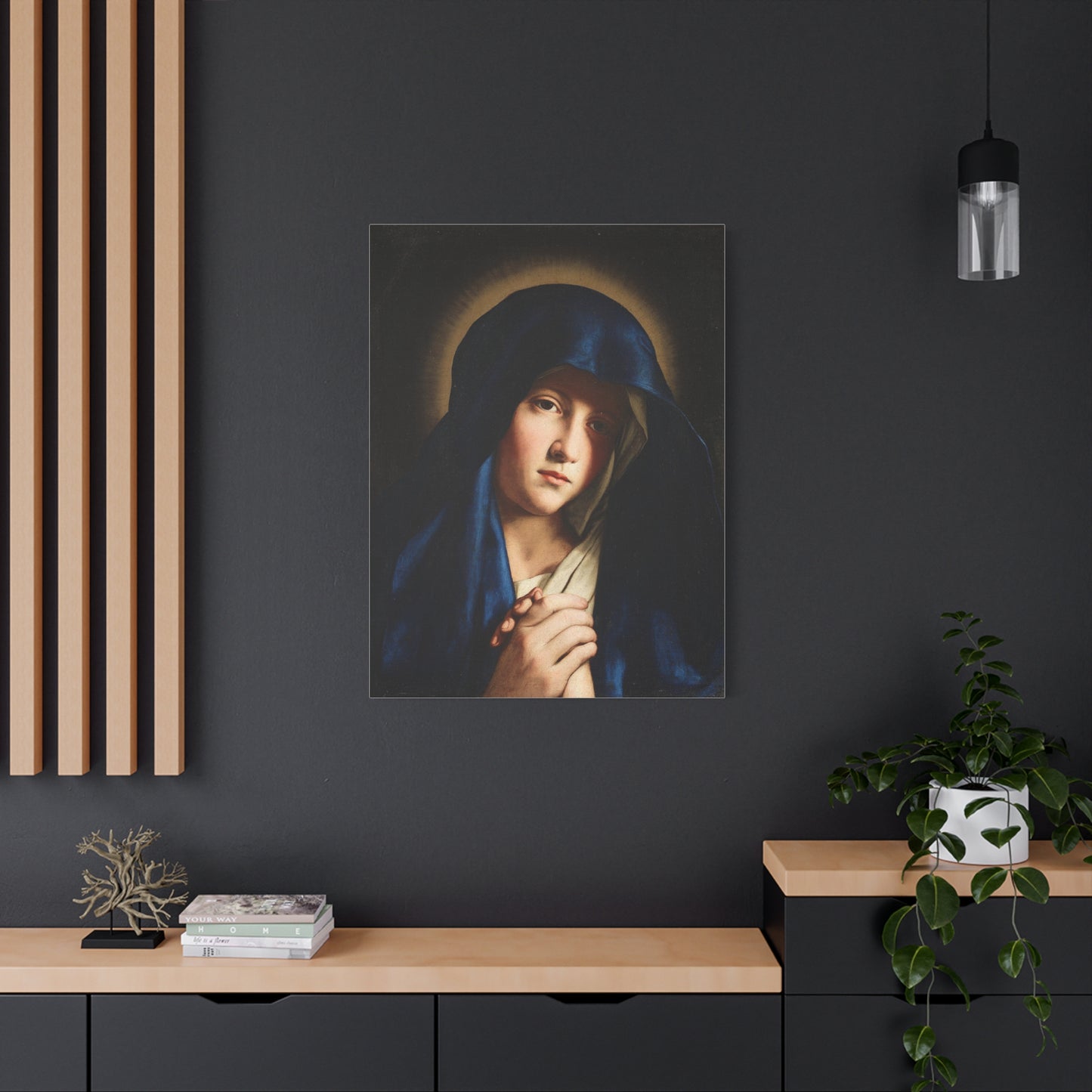 Young Virgin Mary Catholic HQ Print on Canvas Ready To Hang - Virgin Mary Canvas