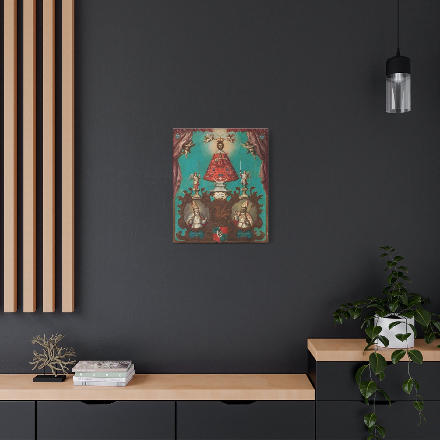 The Virgin of El Camino with St Fermin and St Saturnino Catholic HQ Print on Canvas Ready To Hang - Virgin Mary Canvas