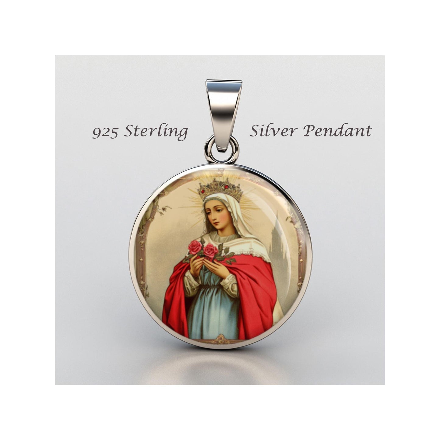Saint Elizabeth Of Hungary Religious Devotional sterling silver 925 Christian Medal Patron