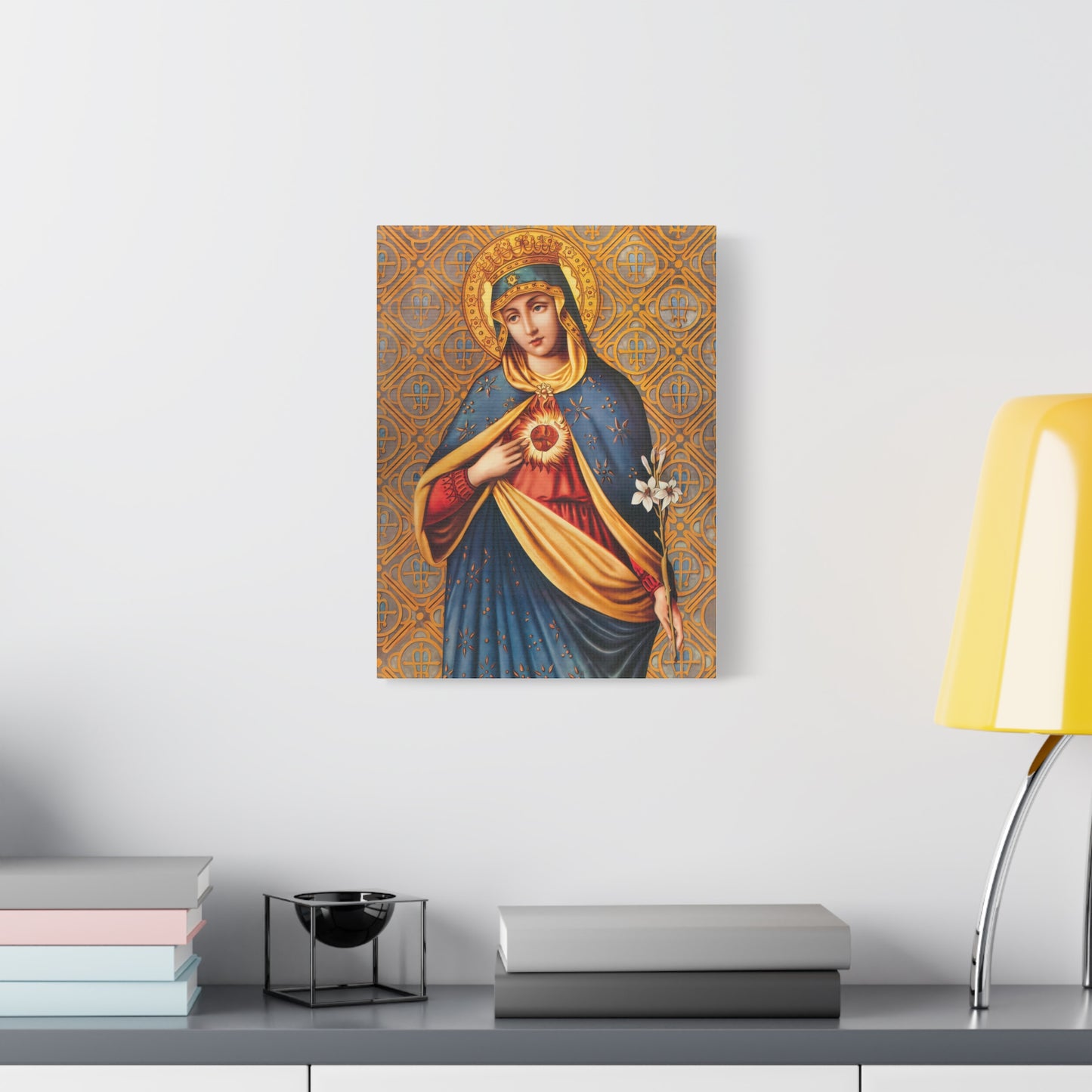 Ready to Hang - Immaculate Conception Mother Mary Catholic Canvas Wall Art, Christian Decor