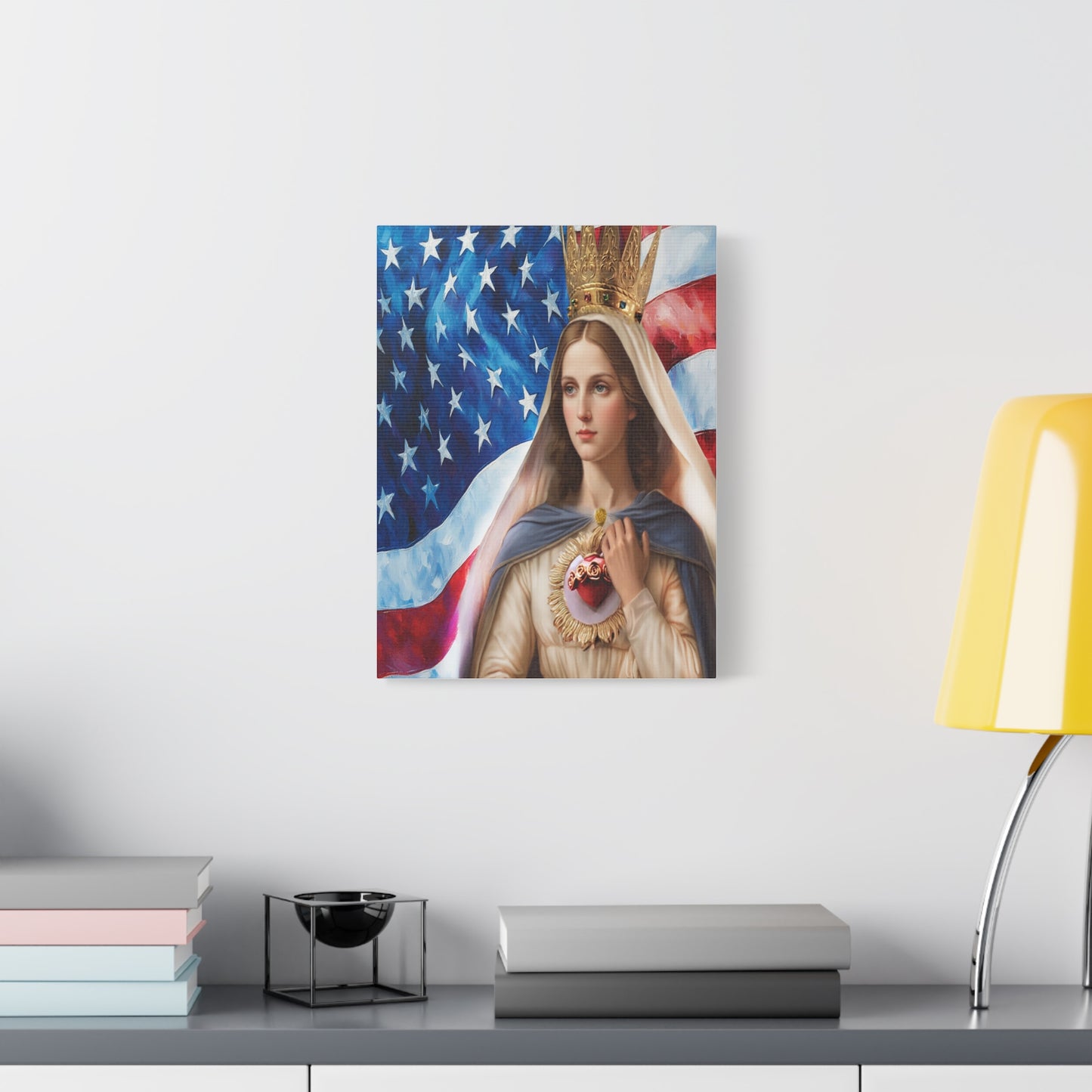 Ready to Hang - Mary Our Lady of America Catholic Canvas Wall Art, Christian Decor