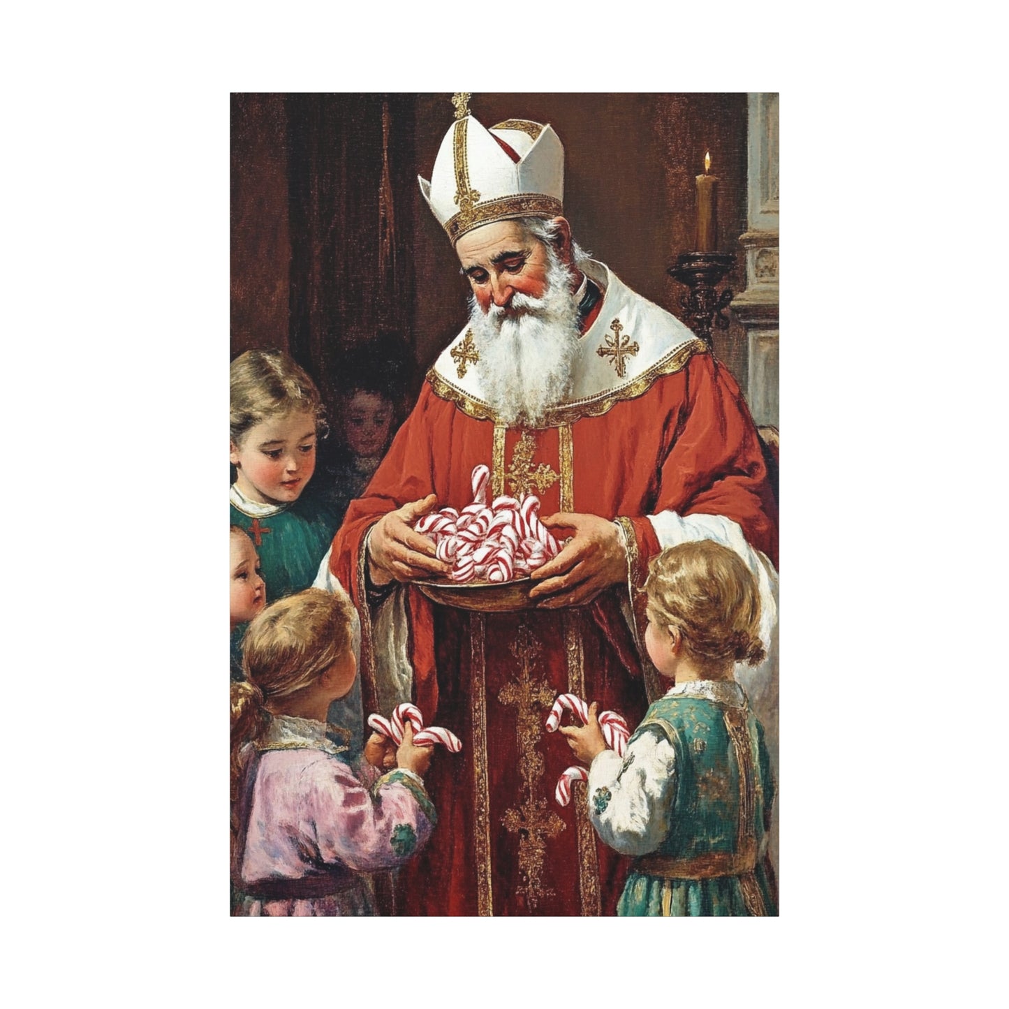 St. Nicholas of Bari - St. Nicholas of Myra Canvas Wall Art, Christian Decor
