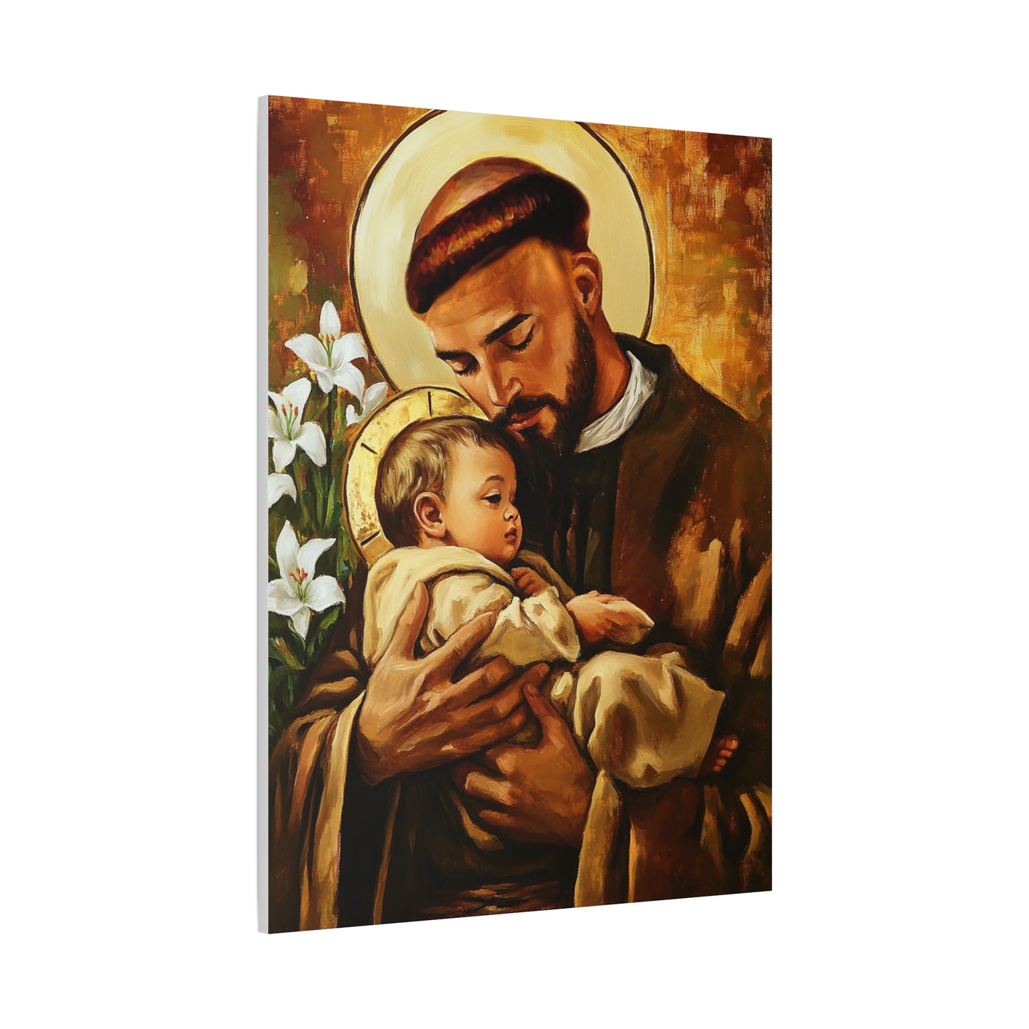 St. Anthony of Padua Canvas Print, Catholic Decor Wall, Gift Religious Christian