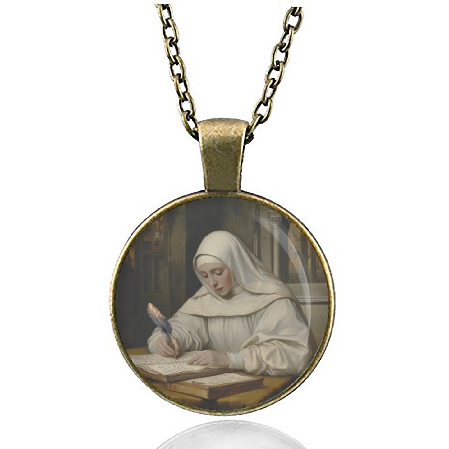 Saint Catherine of Siena Necklace – Elegant Pendant Unique Religious Jewelry Sale