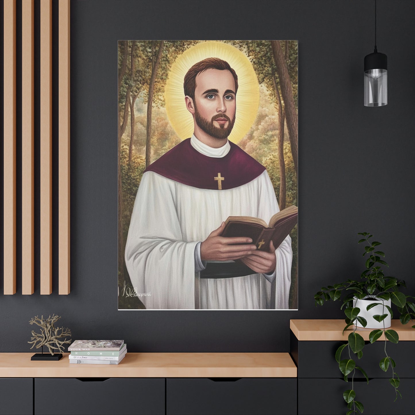 St. Gabriel Lalemant Catholic Canvas Wall Art, Christian Decor