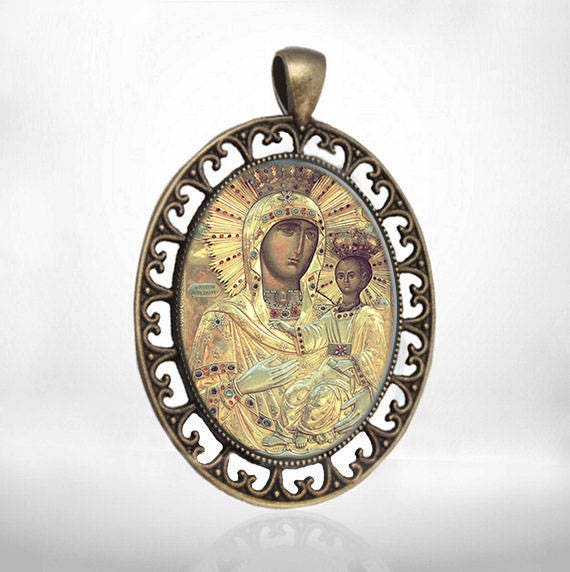 Icon of Our Lady of Neamt Niamets Romania Theotokos Orthodox Pendant