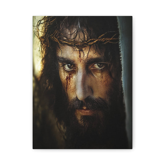 Jesus Christ Our Lord with Crown of Thorns Catholic Canvas Wall Art, Christian Decor