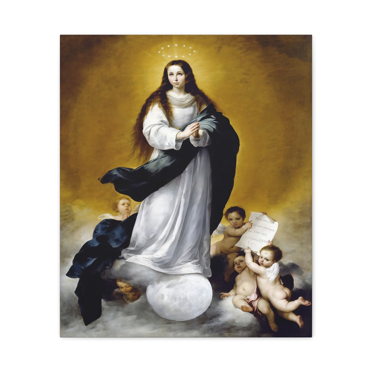 Ready To Hang - Mother Mary Immaculate Conception Catholic Canvas Wall Art, Christian Decor Ships from USA