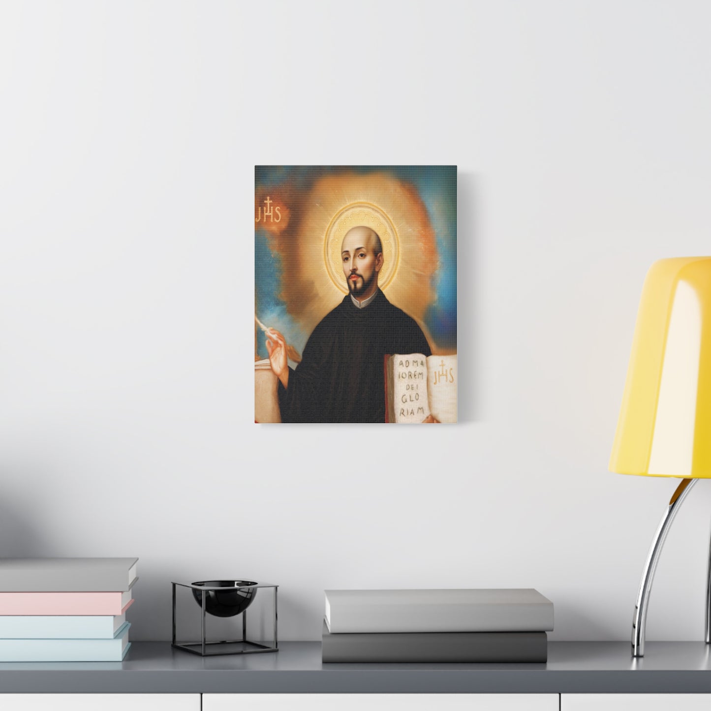 St. Ignatius of Loyola Catholic Canvas Wall Art, Christian Decor