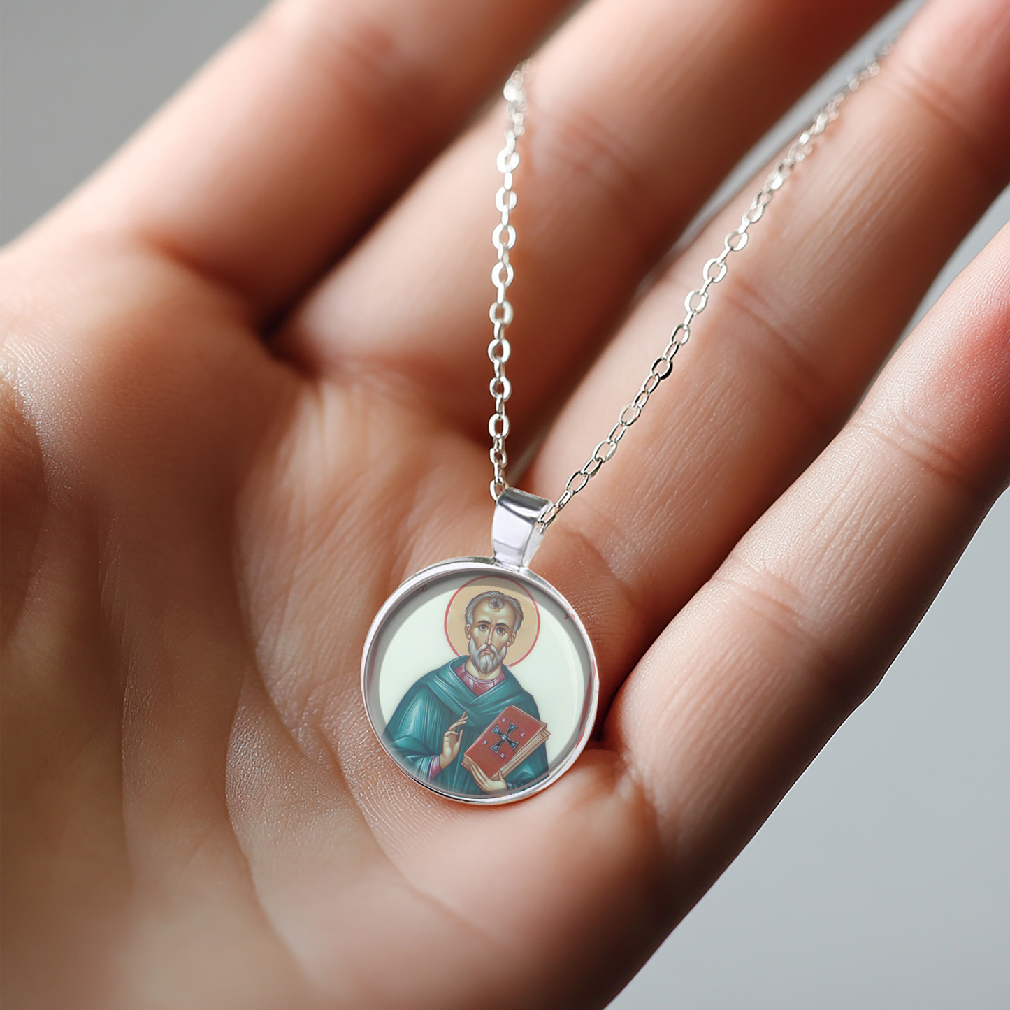 St. Theodore Necklace Catholic Saint Pendant Medal image 3