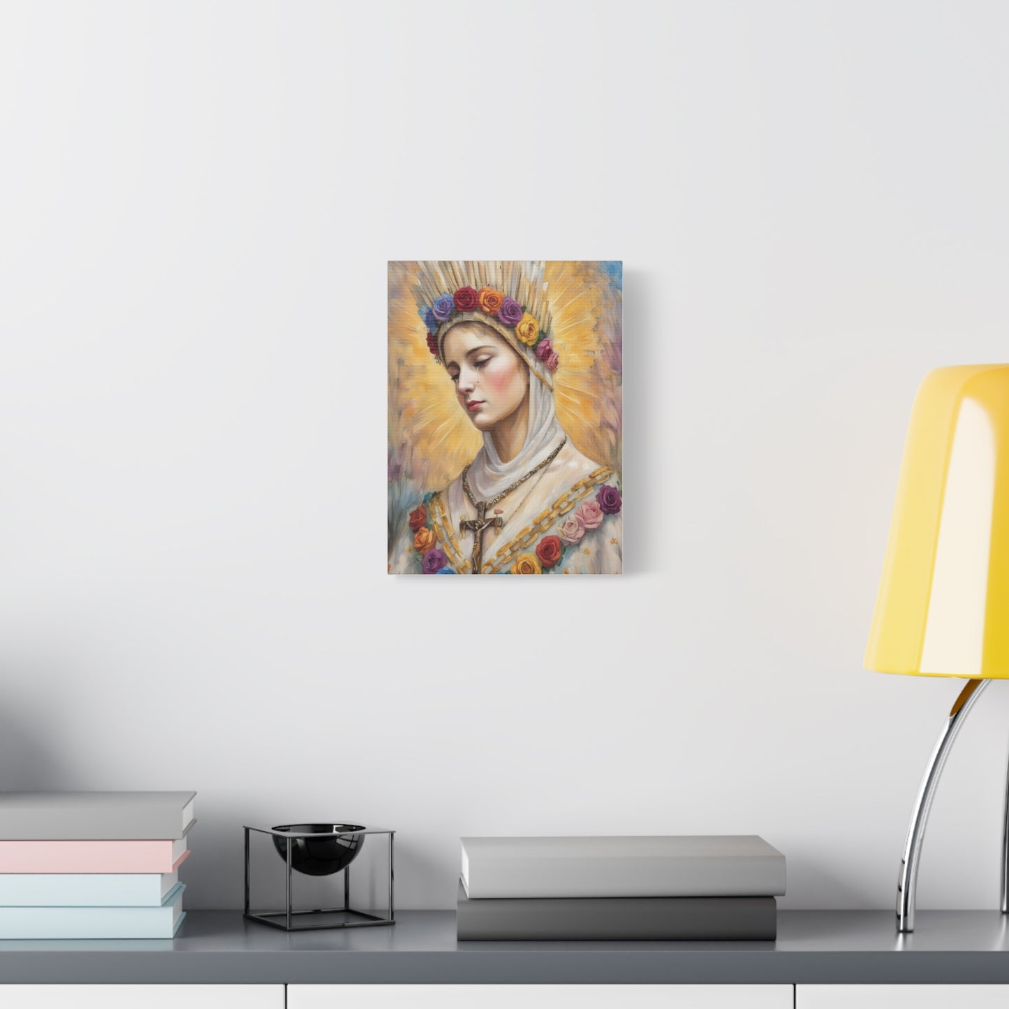 Our Lady La Salette Catholic Canvas Wall Art, Mother Mary Print Christian Decor