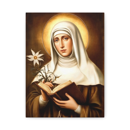 St. Catherine of Siena Catholic Canvas Wall Art, Christian Decor